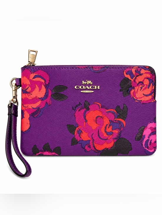 Coach Handbags - NEW Coach Purple Floral Wristlet